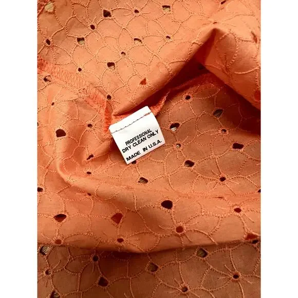 Katharine Kidd Ruffle Orange Eyelet Juno Top NEW (size L) - Picture 8 of 8
